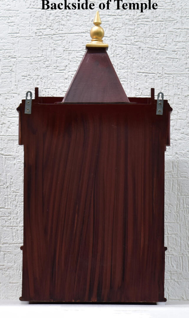 Brown-Golden Pooja Temple/Mandir with Tray and One Drawer - Side Open - Image 5